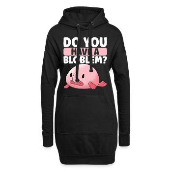 Süßer Blobfisch Hässlicher Fisch - Hoodie-Kleid - Schwarz - Vorne