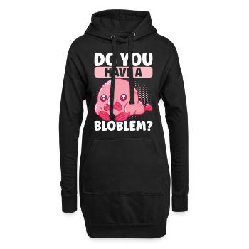 Poisson blob mignon poisson laid - Sweat-shirt à capuche long Femme - noir - Devant