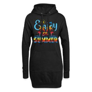 Profitez de l’été. Voyage, Vacances, Divertissement, Loisirs, - Sweat-shirt à capuche long Femme - noir - Devant
