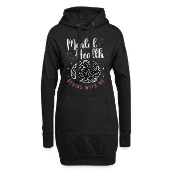 Psychiatrist Mental Health Begins With Social Work - Hoodie-Kleid - Schwarz - Vorne