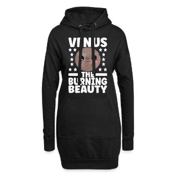 Astronomie Mignonne Planète Système Solaire Galaxie - Sweat-shirt à capuche long Femme - noir - Devant