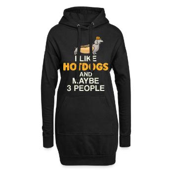 Hot Dog Adult I Like Hot Dogs And - Hoodie-Kleid - Schwarz - Vorne