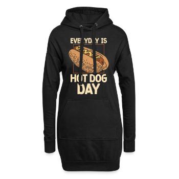 Hot Dog Adulte Chaque jour est un hot-dog - Sweat-shirt à capuche long Femme - noir - Devant