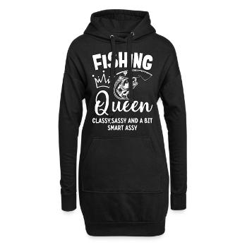 Fishing Queen Cassy frech und ein bisschen frech - Hoodie-Kleid - Schwarz - Vorne