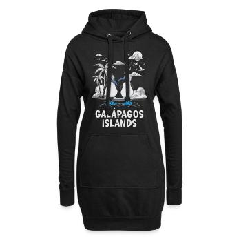 Îles Galapagos - Sweat-shirt à capuche long Femme - noir - Devant