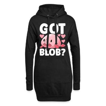 Poisson blob mignon poisson laid - Sweat-shirt à capuche long Femme - noir - Devant
