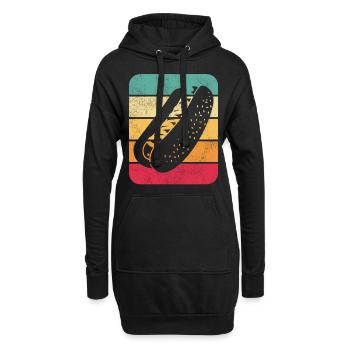 Hot Dog Adulte Rétro Vintage - Sweat-shirt à capuche long Femme - noir - Devant