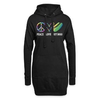 Hot Dog Adulte Tie Dye Peace Love - Sweat-shirt à capuche long Femme - noir - Devant