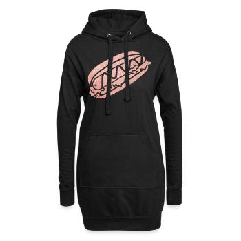 Hot Dog Adult Pink Diamonds - Hoodie-Kleid - Schwarz - Vorne