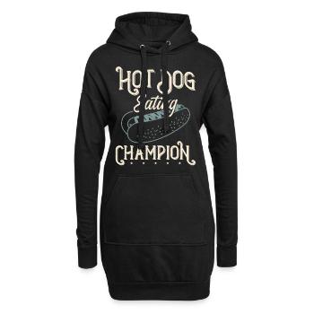 Hot-dog Adulte Manger des hot-dogs - Sweat-shirt à capuche long Femme - noir - Devant