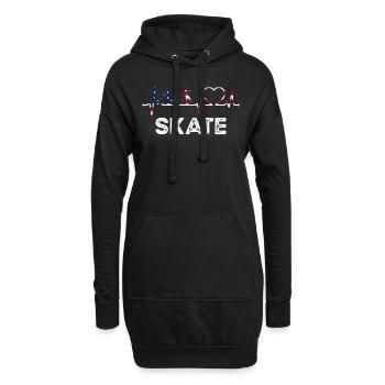 Patinage sous drapeau américain pour un patineur - Sweat-shirt à capuche long Femme - noir - Devant