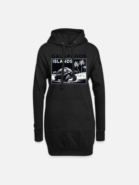 Galapagos Islands Riesenschildkröte - Hoodie-Kleid - Schwarz