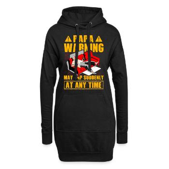 Papa-Warnung kann jederzeit plötzlich ein Nickerchen machen - Hoodie-Kleid - Schwarz - Vorne