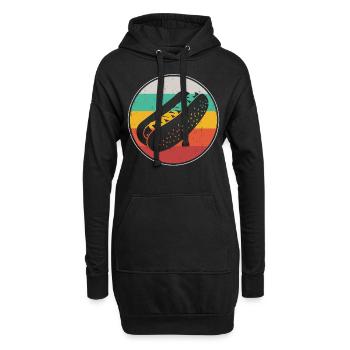 Hot Dog Adulte Vintage Rétro - Sweat-shirt à capuche long Femme - noir - Devant