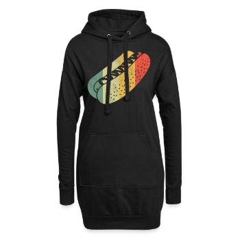 Hot Dog Adulte Vintage Rétro - Sweat-shirt à capuche long Femme - noir - Devant