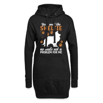 Odeur de chien de berger Shetland British Sheltie - Sweat-shirt à capuche long Femme - noir - Devant