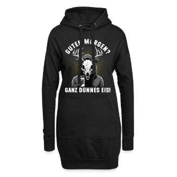 Bonjour glace très fine - Sweat-shirt à capuche long Femme - noir - Devant