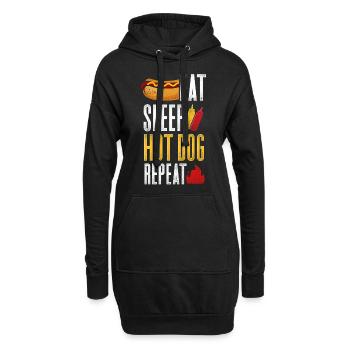 Hot Dog Adulte Manger Dormir Hot-dog - Sweat-shirt à capuche long Femme - noir - Devant