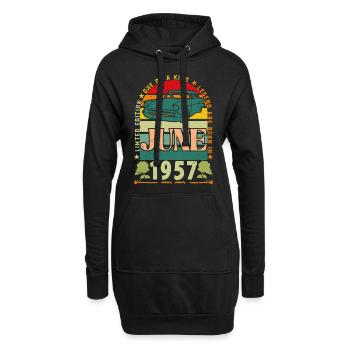 Juni 1957 Geburtstagsgeschenk. Juni 1957 Juni 1957 - Hoodie-Kleid - Schwarz - Vorne