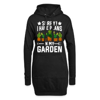 Désolé, j’ai des projets dans mon jardin - Jardinage Hobby - Sweat-shirt à capuche long Femme - noir - Devant