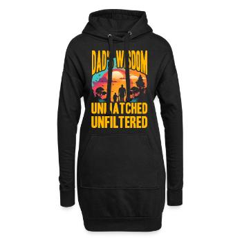 Papas Weisheit unübertroffen ungefiltert - Hoodie-Kleid - Schwarz - Vorne