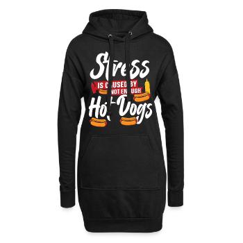 Hot Dog Adult Stress Is Caused By - Hoodie-Kleid - Schwarz - Vorne