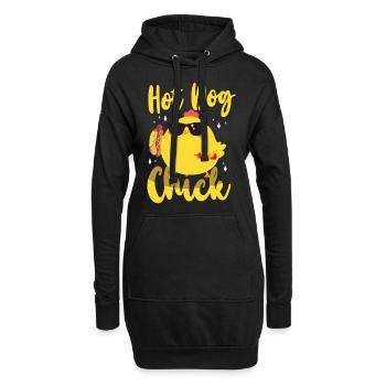 Hot Dog Adult Chicken Girl Hot Dog - Hoodie-Kleid - Schwarz - Vorne