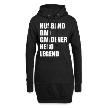 Mari Papa Jardinier Héros Légende - Jardinier Amateur - Sweat-shirt à capuche long Femme - noir - Devant