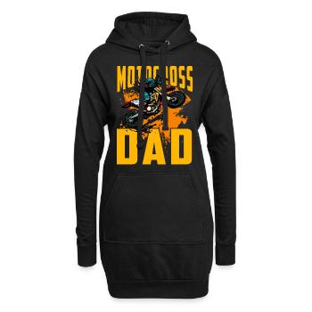 Motocross-Vater - Hoodie-Kleid - Schwarz - Vorne