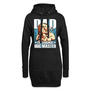 Papa, der ursprüngliche Umarmungsmeister - Hoodie-Kleid - Schwarz - Vorne