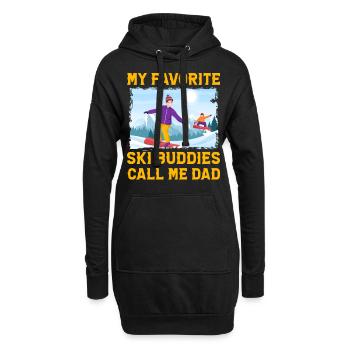 Meine Lieblings-Skifreunde nennen mich Papa - Hoodie-Kleid - Schwarz - Vorne