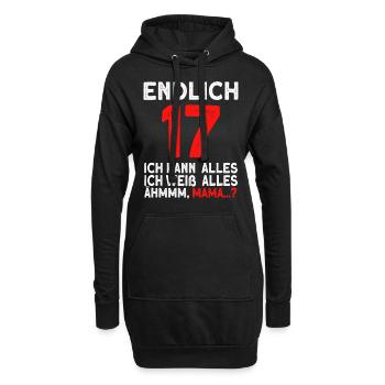 Enfin 17 je peux tout faire, je sais tout - Sweat-shirt à capuche long Femme - noir - Devant