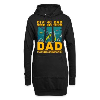 Tauchen Papa wie ein normaler Papa, nur viel cool - Hoodie-Kleid - Schwarz - Vorne