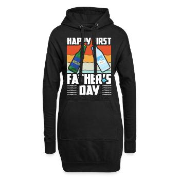 Bonne première fête des pères - Sweat-shirt à capuche long Femme - noir - Devant