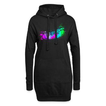 Hot Dog Adult Watercolor - Hoodie-Kleid - Schwarz - Vorne