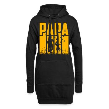 Papa - Hoodie-Kleid - Schwarz - Vorne
