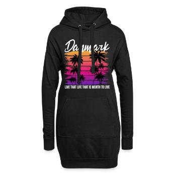 Danmark Rétro - Sweat-shirt à capuche long Femme - noir - Devant