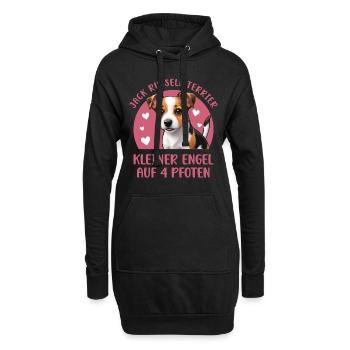 Jack Russell Terrier - Kleiner Engel auf 4 Pfoten - Hoodie-Kleid - Schwarz - Vorne