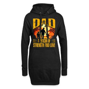 Papa un phare de force et d’amour - Sweat-shirt à capuche long Femme - noir - Devant