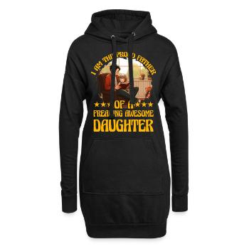 Ich bin der stolze Vater einer verdammt tollen Tochter - Hoodie-Kleid - Schwarz - Vorne