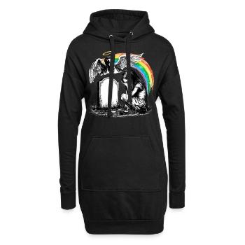 Trauernder Vater Tochter Grab Engel - Hoodie-Kleid - Schwarz - Vorne
