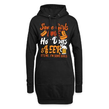 Hot Dog Adult Girl Beer Some Girls - Hoodie-Kleid - Schwarz - Vorne