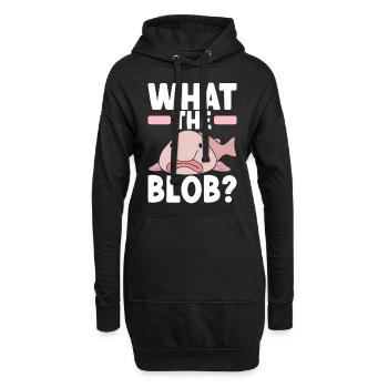 Poisson blob mignon poisson laid - Sweat-shirt à capuche long Femme - noir - Devant