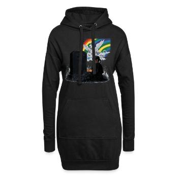 Fille papa Ange en deuil - Sweat-shirt à capuche long Femme - noir - Devant
