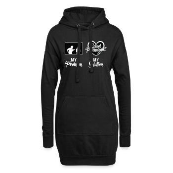 School Psych My Problem My Solution Pictogram Mom - Hoodie-Kleid - Schwarz - Vorne
