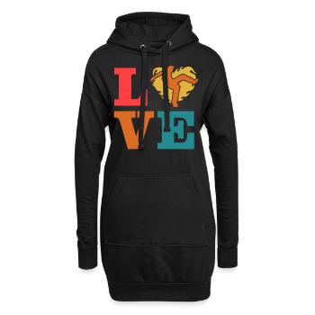 L’amour de la capoeira - Sweat-shirt à capuche long Femme - noir - Devant