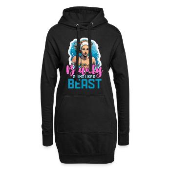 Un nageur ressemble à une beauté Nage comme une équipe de natation - Sweat-shirt à capuche long Femme - noir - Devant