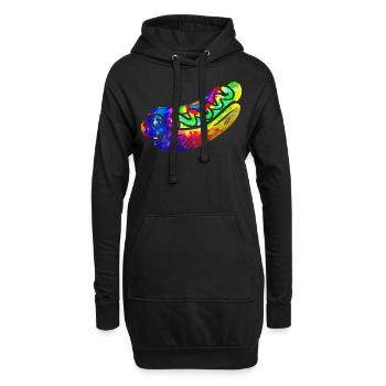 Hot Dog Adulte Tie Dye Années 90 Rétro - Sweat-shirt à capuche long Femme - noir - Devant
