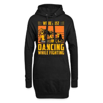 Wir tanzen nur, während wir kämpfen - Hoodie-Kleid - Schwarz - Vorne