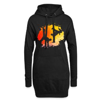 Capoeira - Sweat-shirt à capuche long Femme - noir - Devant